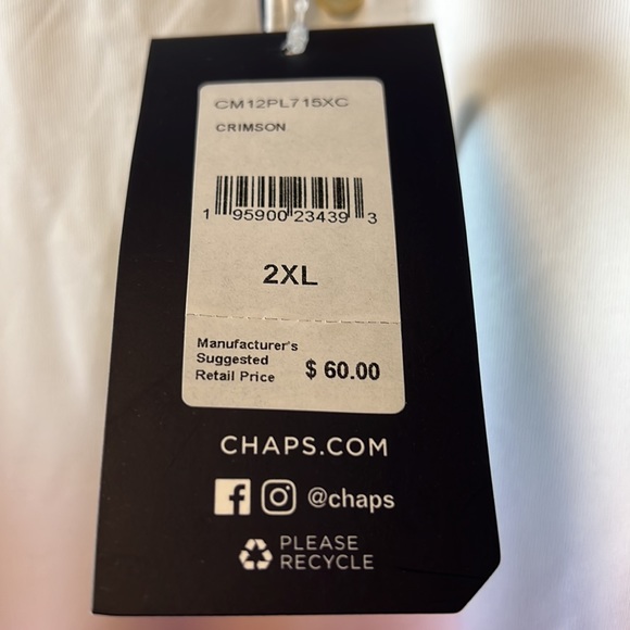 Brand New Ralph Lauren’s Chaps Red, Blue & White Soft 4-Way Stretch Golf Polo! - Picture 8 of 9